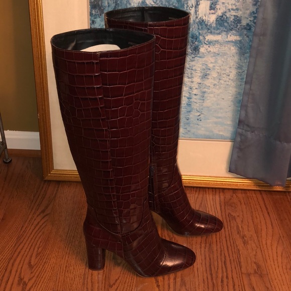 Zara Shoes - Zara Crocodile Print leather boots Zara Shoes - Zara Crocodile Print leather boots